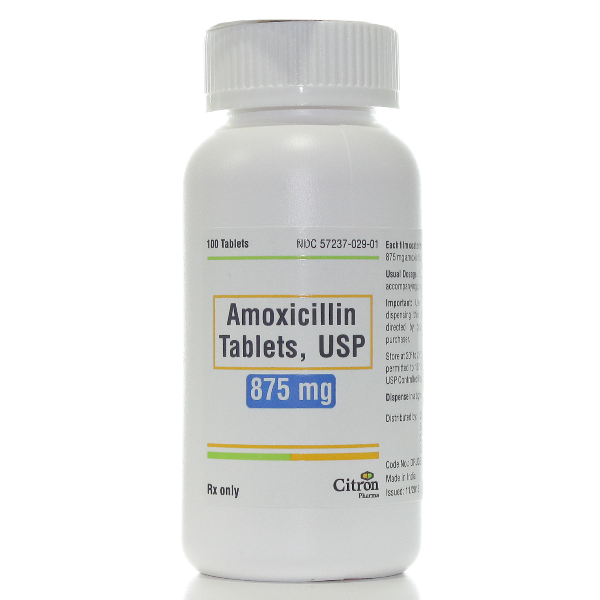 Amoxicillin 875 mg Tablet, 100/Ea Dealmed Medical Supplies