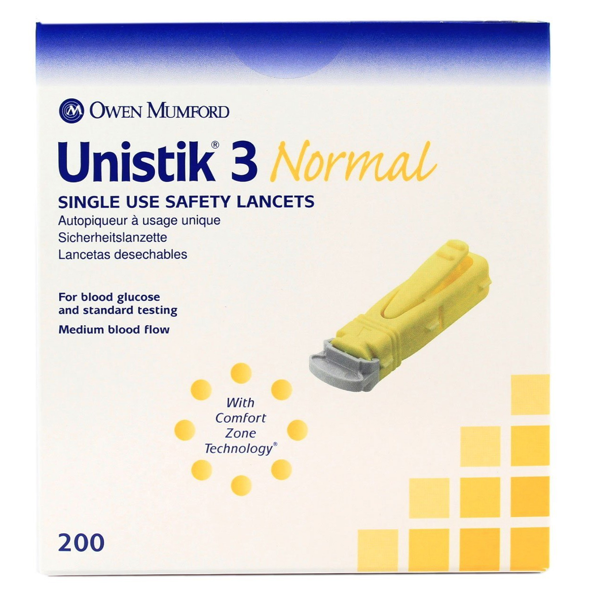Lancet Normal 23G 1.8 mm Yellow, 200/Bx
