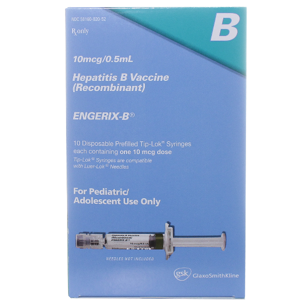 Engerix-B Hepatitis B Vaccine Pediatric 10 Mcg/0.5 ML 0.5 ML PFS, 10/Bx