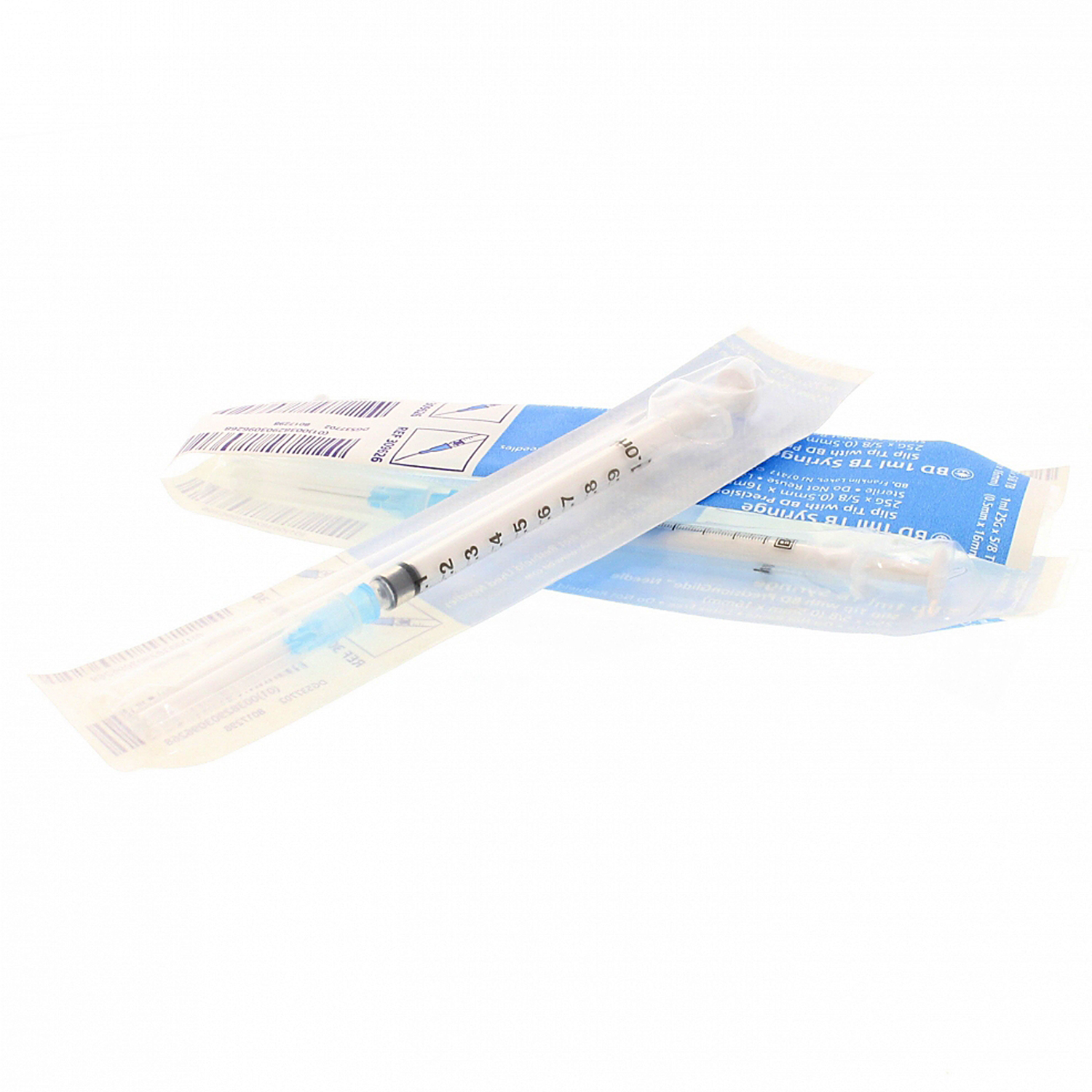 TB Syringe 1 mL 25G x ⅝" Detachable Needle, 100/Bx