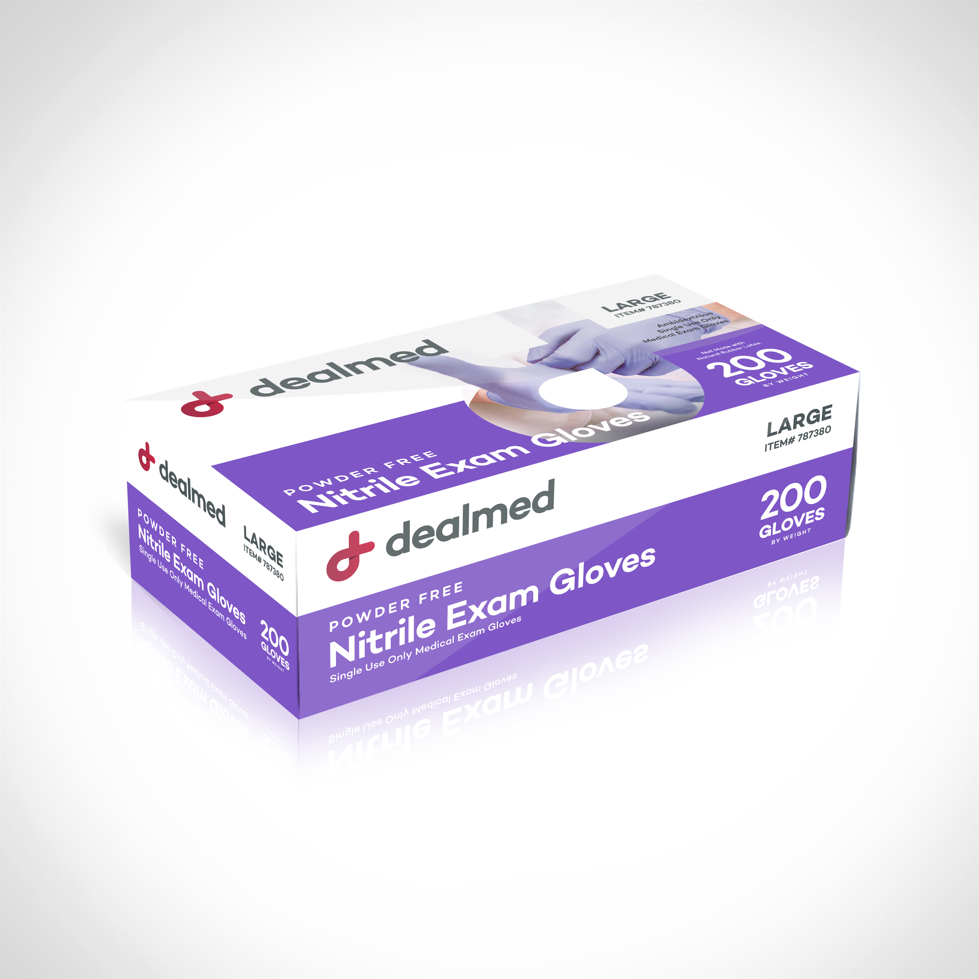 Glove Exam Nitrile N/S Blue Large, 200/Box | Dealmed Medical Supplies
