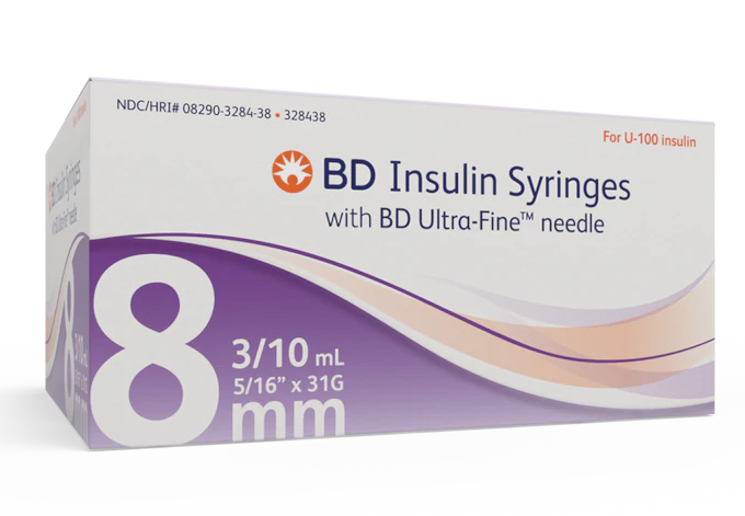 Insulin Syringe 0 3 Ml 31g X 5 16 8 Mm Ultra Fine 100 Bx