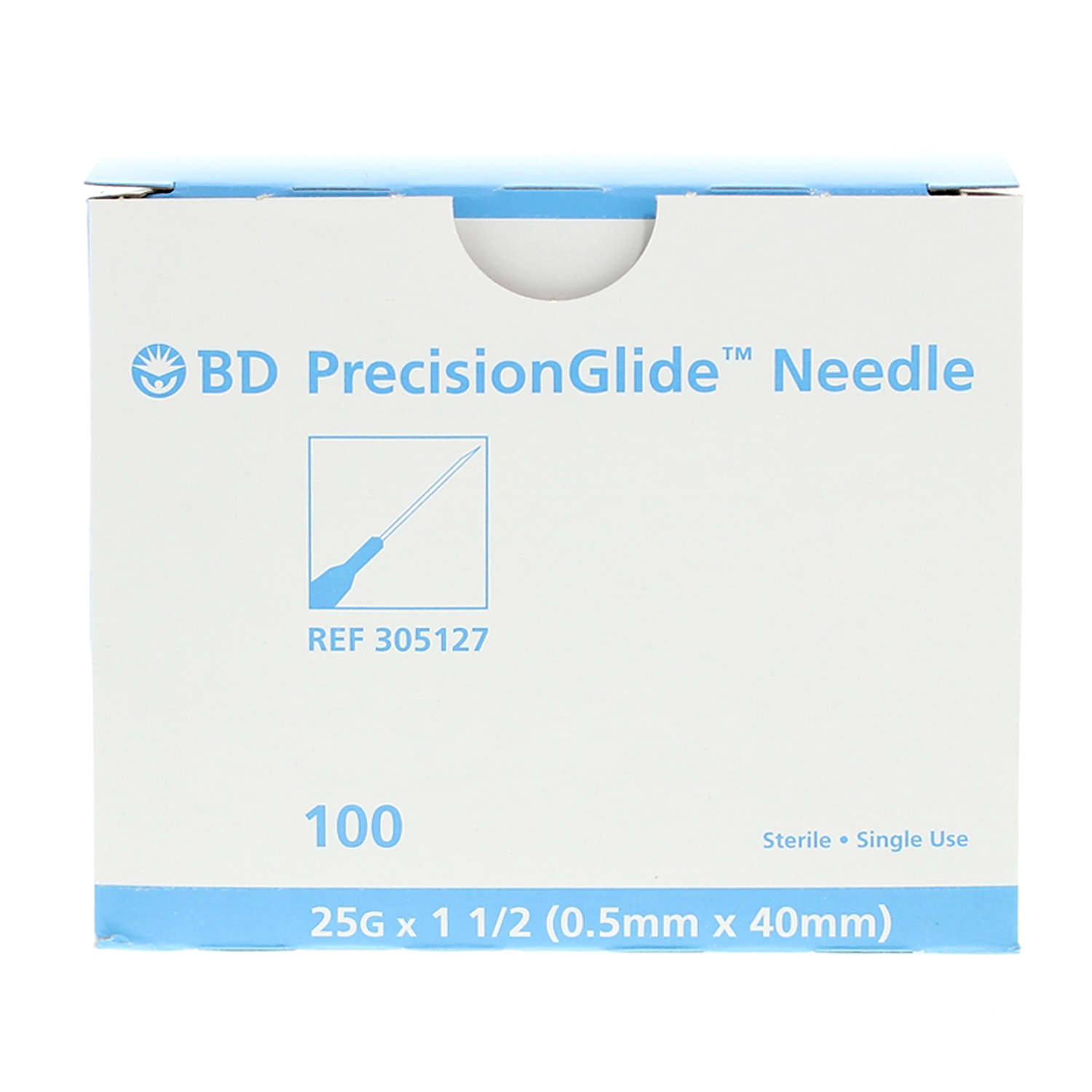 Hypodermic Needle 25G x 1.5" Regular Bevel, 100/Box