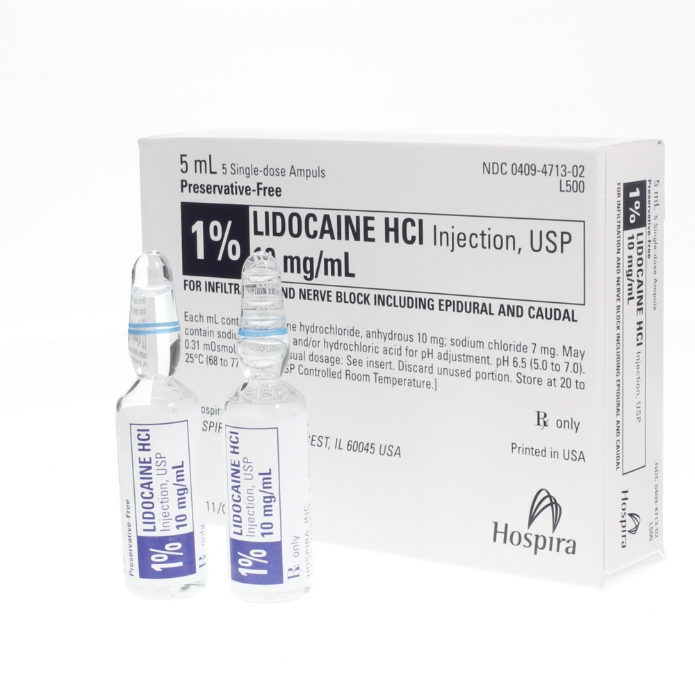 Lidocaine 1% 5 mL, 25/Pk
