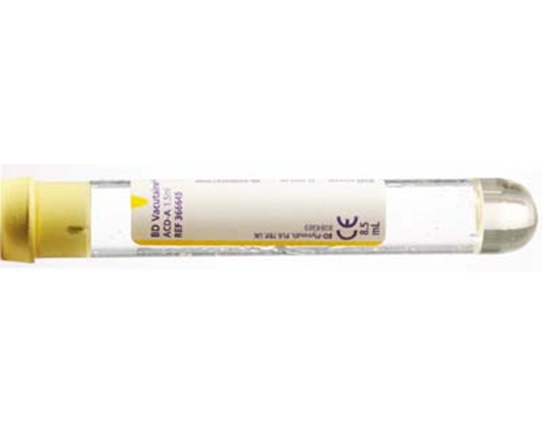 Blood Collection Tube Vacutainer w/ Anticoagulant ACD Solution A Yellow