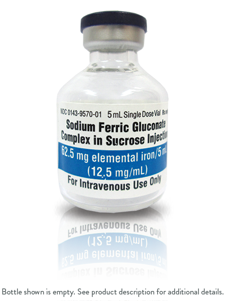 Sodium Ferric Gluconate 62.5 mg 5 mL SDV, 10/Box | Dealmed Medical Supplies